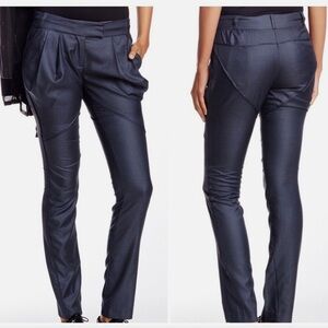 L.A.M.B. by Gwen Stefani Charcoal/Steel Wool Silk Dress Pants w/ Pleats